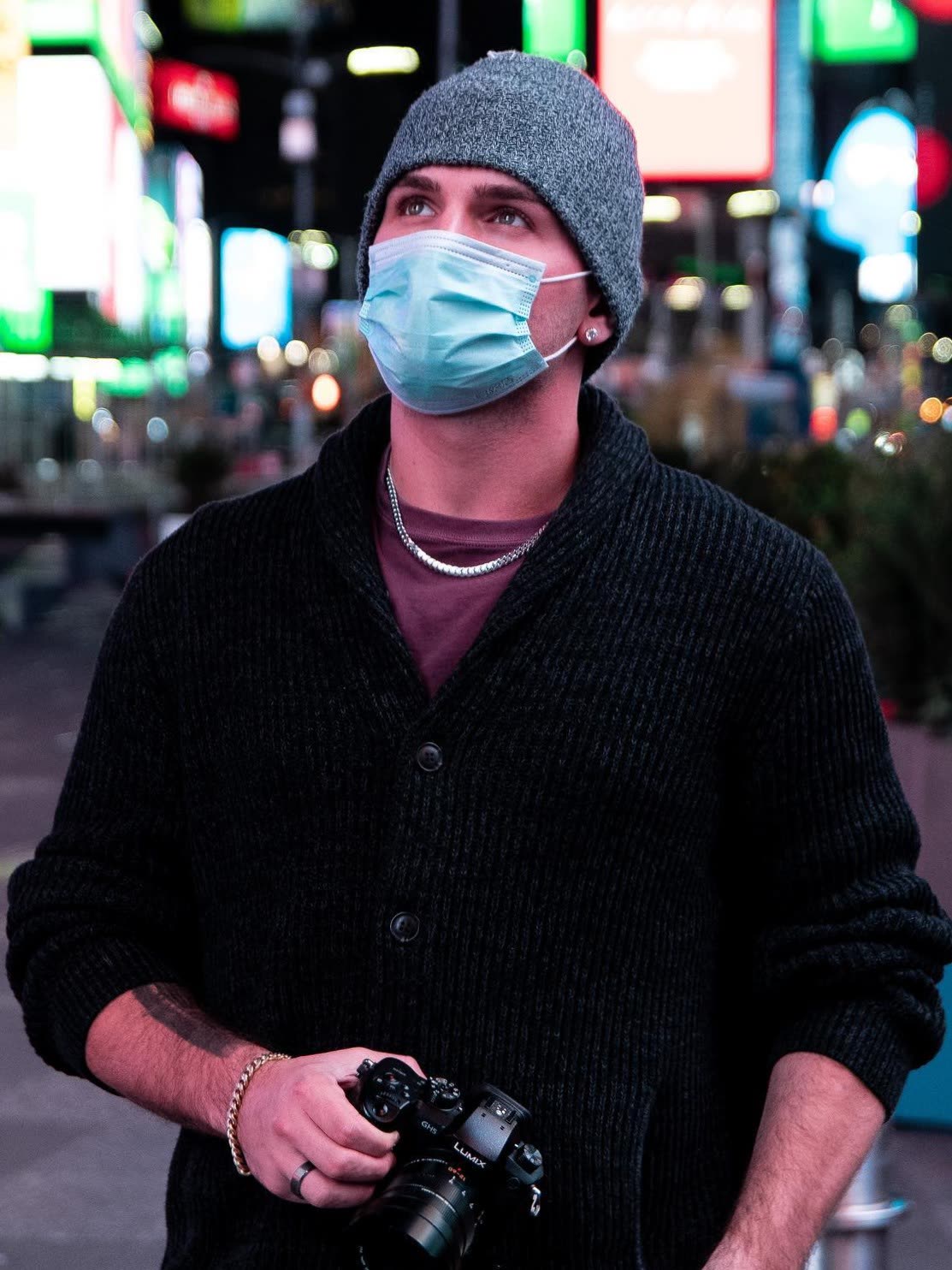 Alexeij Ajkun, filmmaker, on set in New York